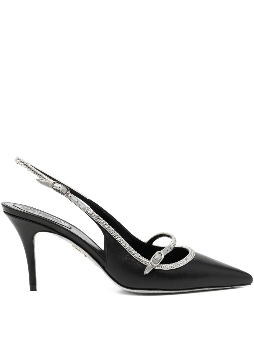 René Caovilla 80mm Crystal-embellished Pumps In Black