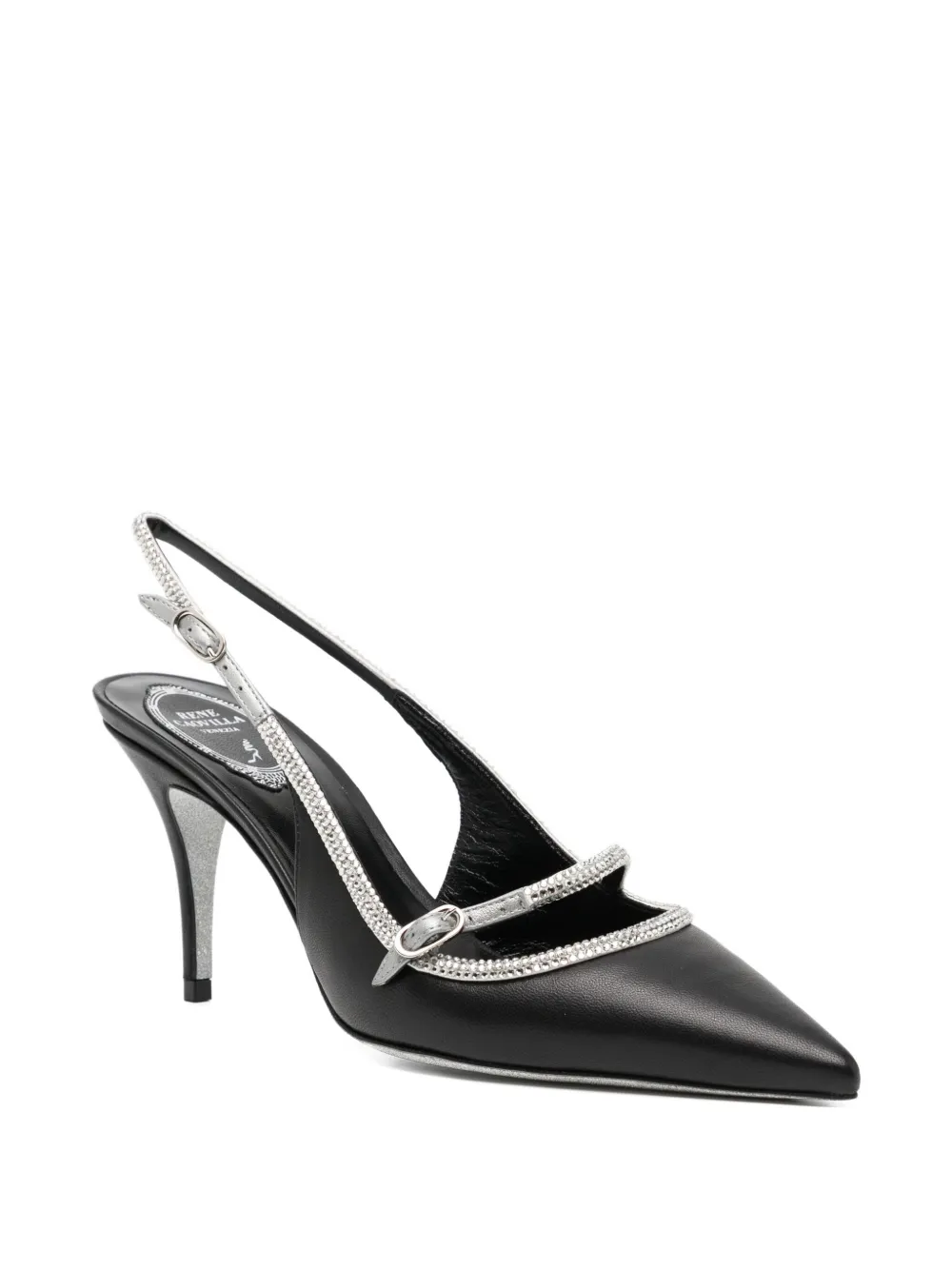 René Caovilla 80mm Crystal-embellished Pumps In Black