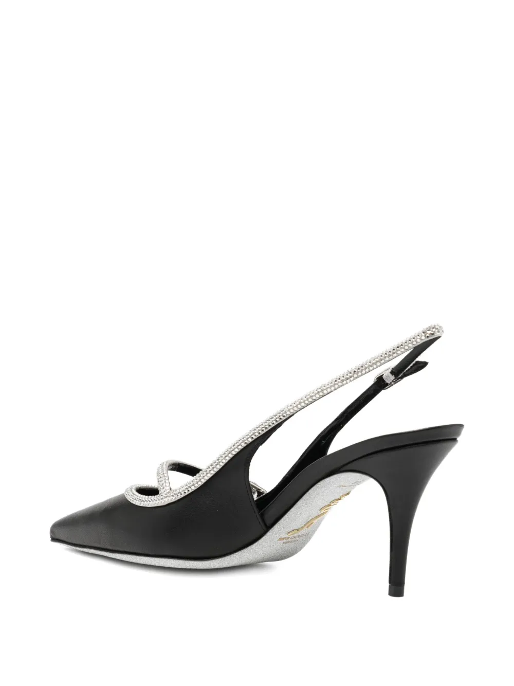 René Caovilla 80mm Crystal-embellished Pumps In Black