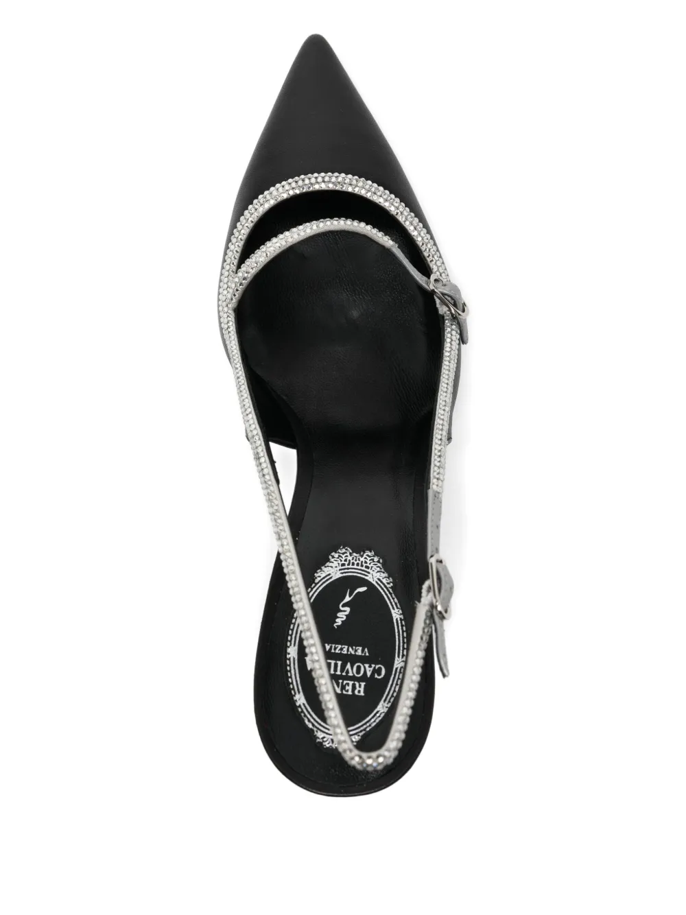 René Caovilla 80mm Crystal-embellished Pumps In Black