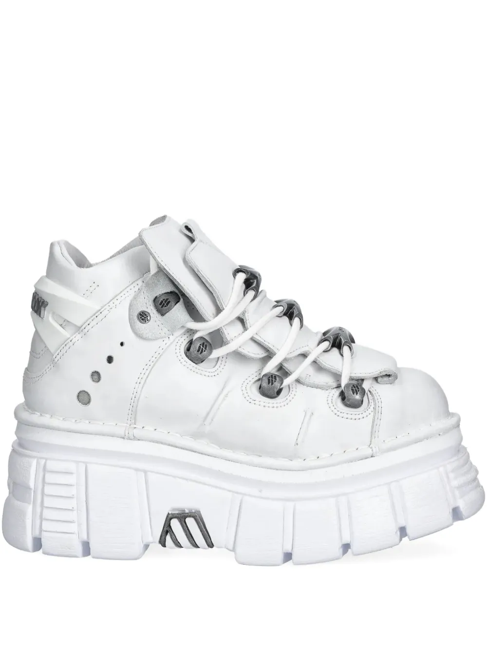 NEW ROCK M-106-S53 platform lace-up trainers White
