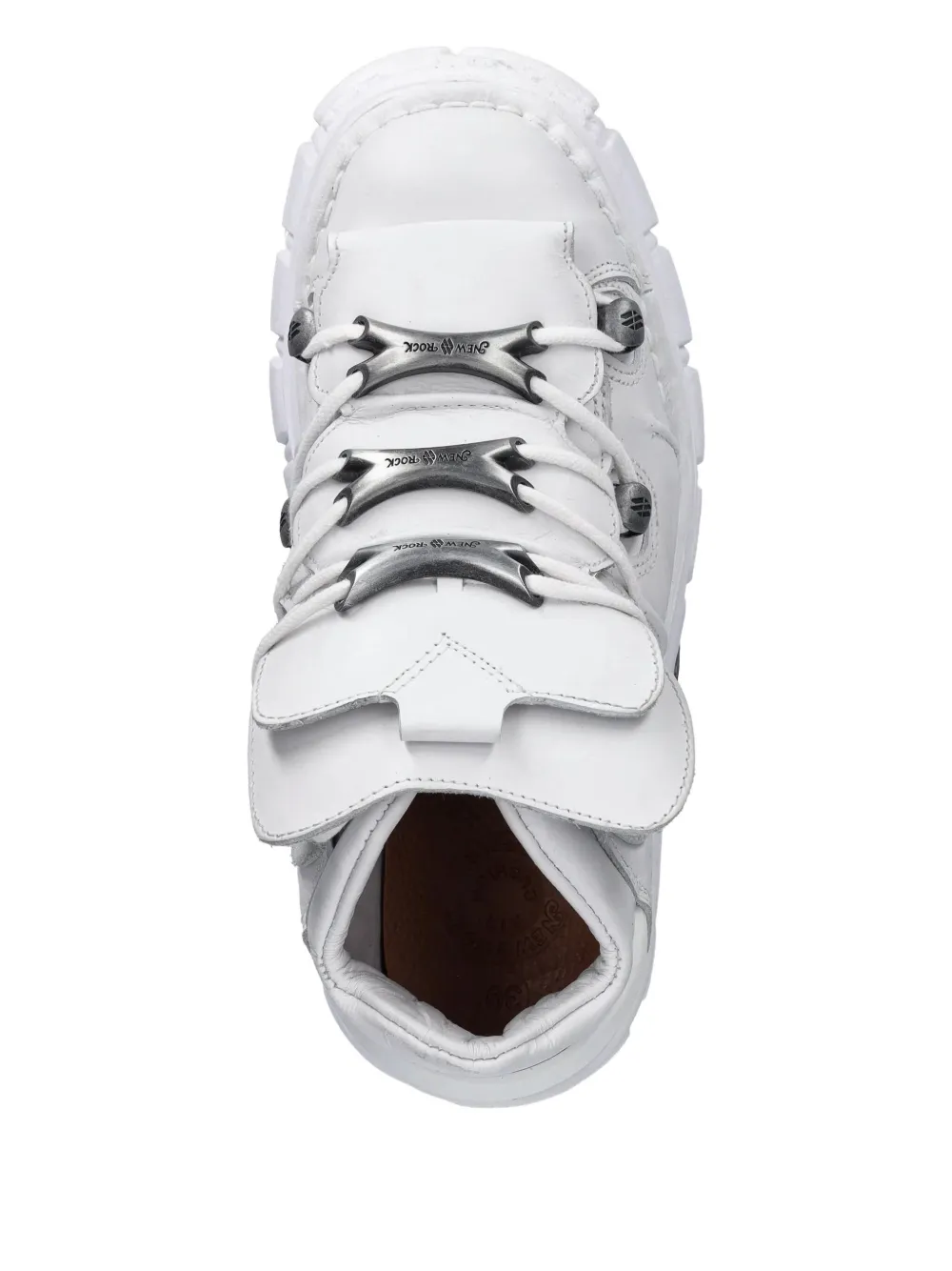 NEW ROCK M-106-S53 platform lace-up trainers White