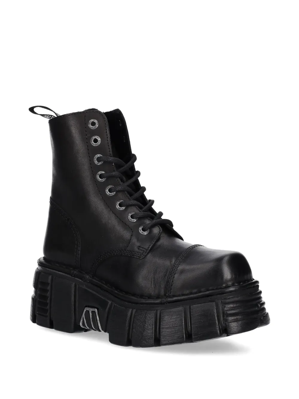 NEW ROCK lace-up chunky-sole boots Black