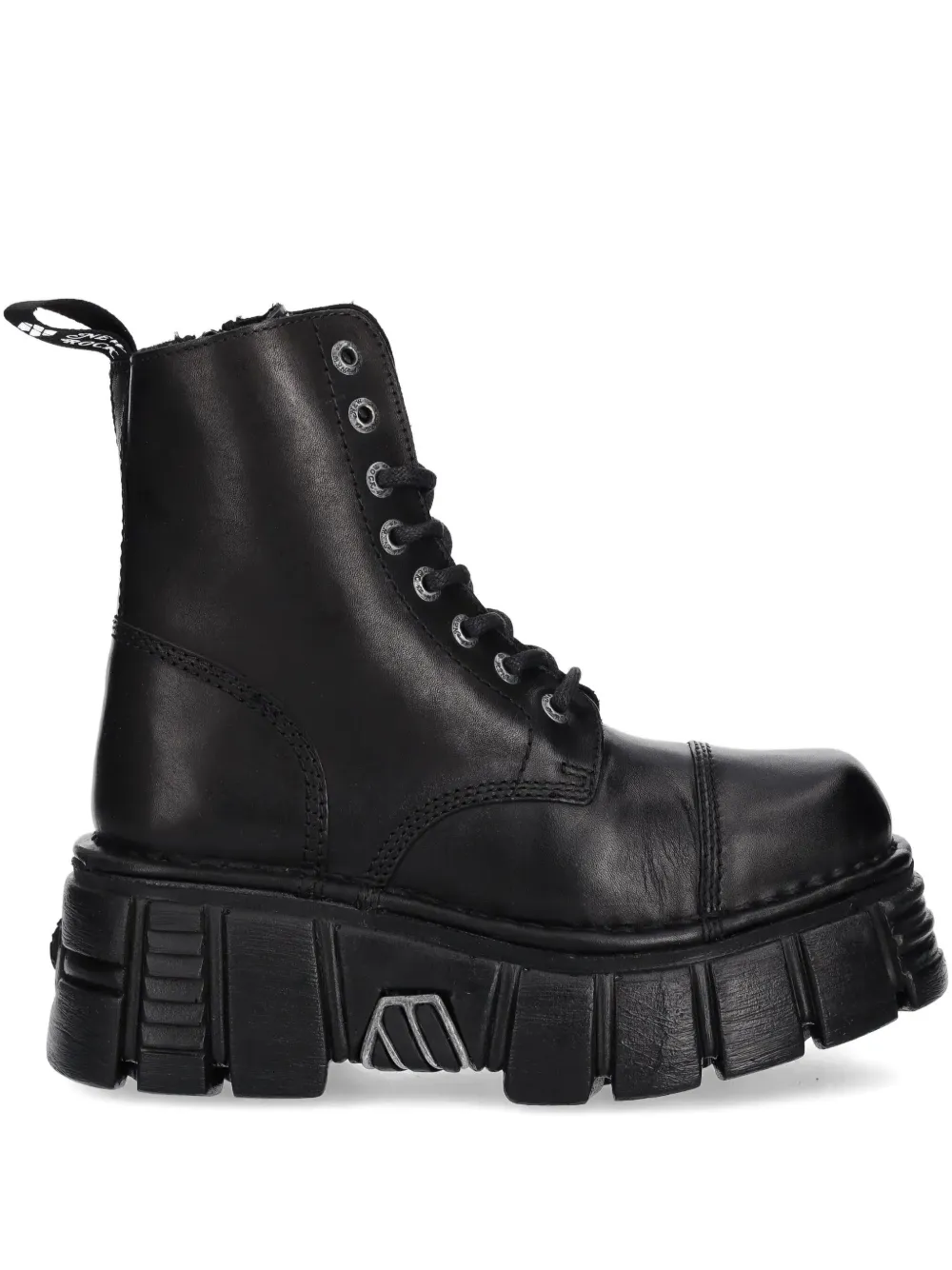 NEW ROCK lace-up chunky-sole boots Black