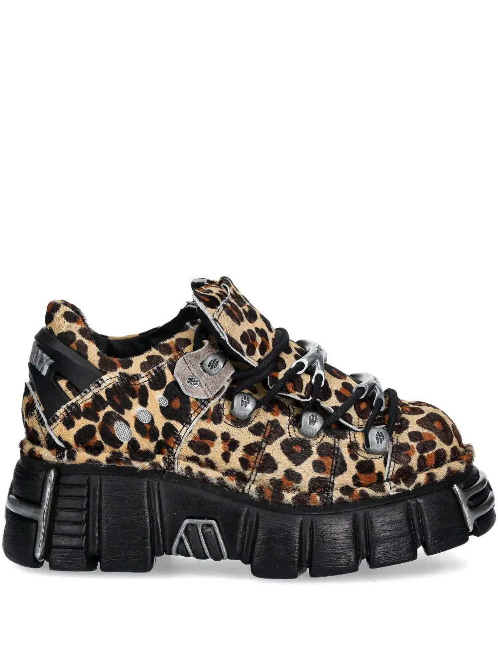 New Rock Leopard-print Platform Sneakers In Neutral