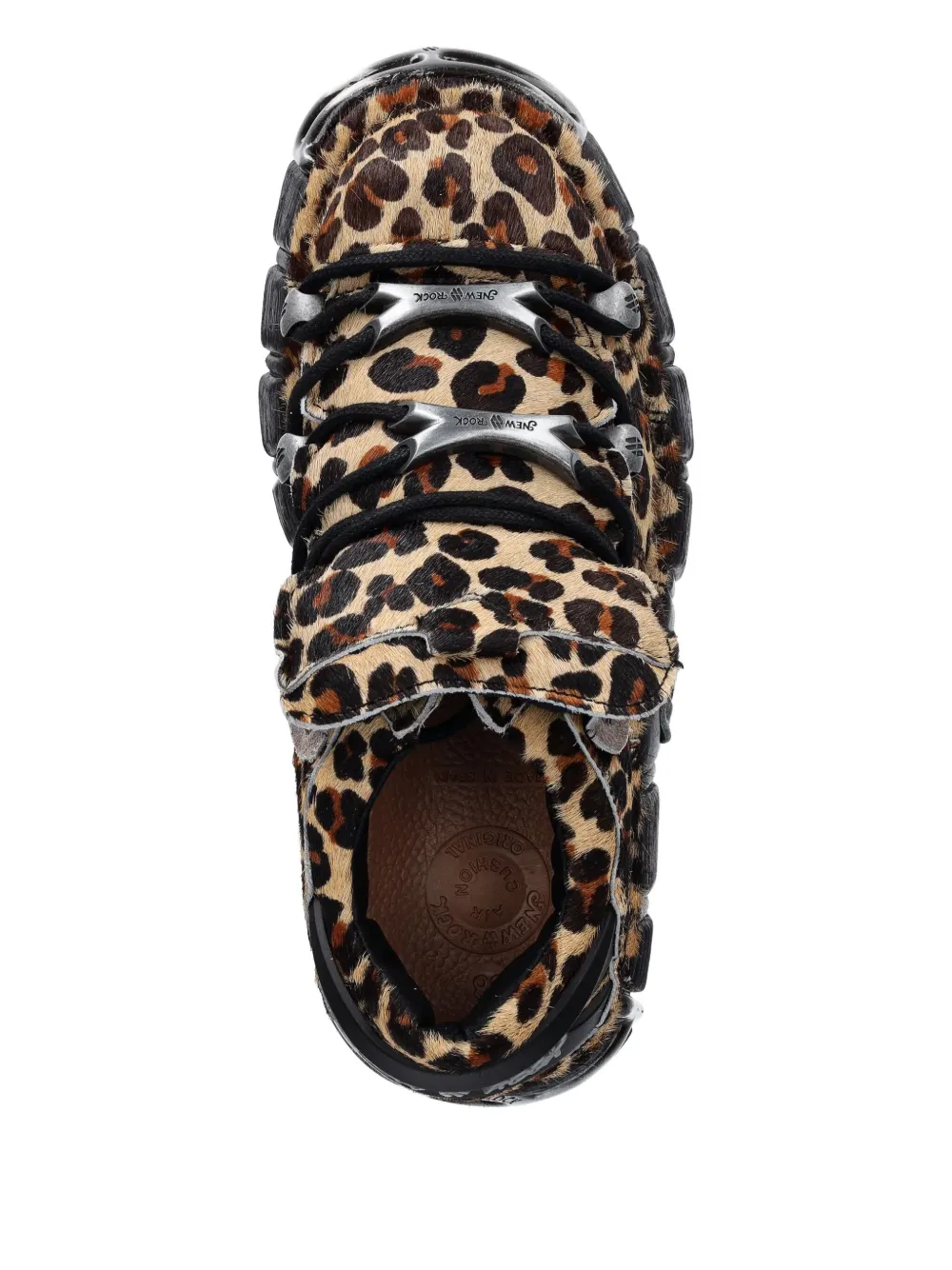 New Rock Leopard-print Platform Sneakers In Neutral