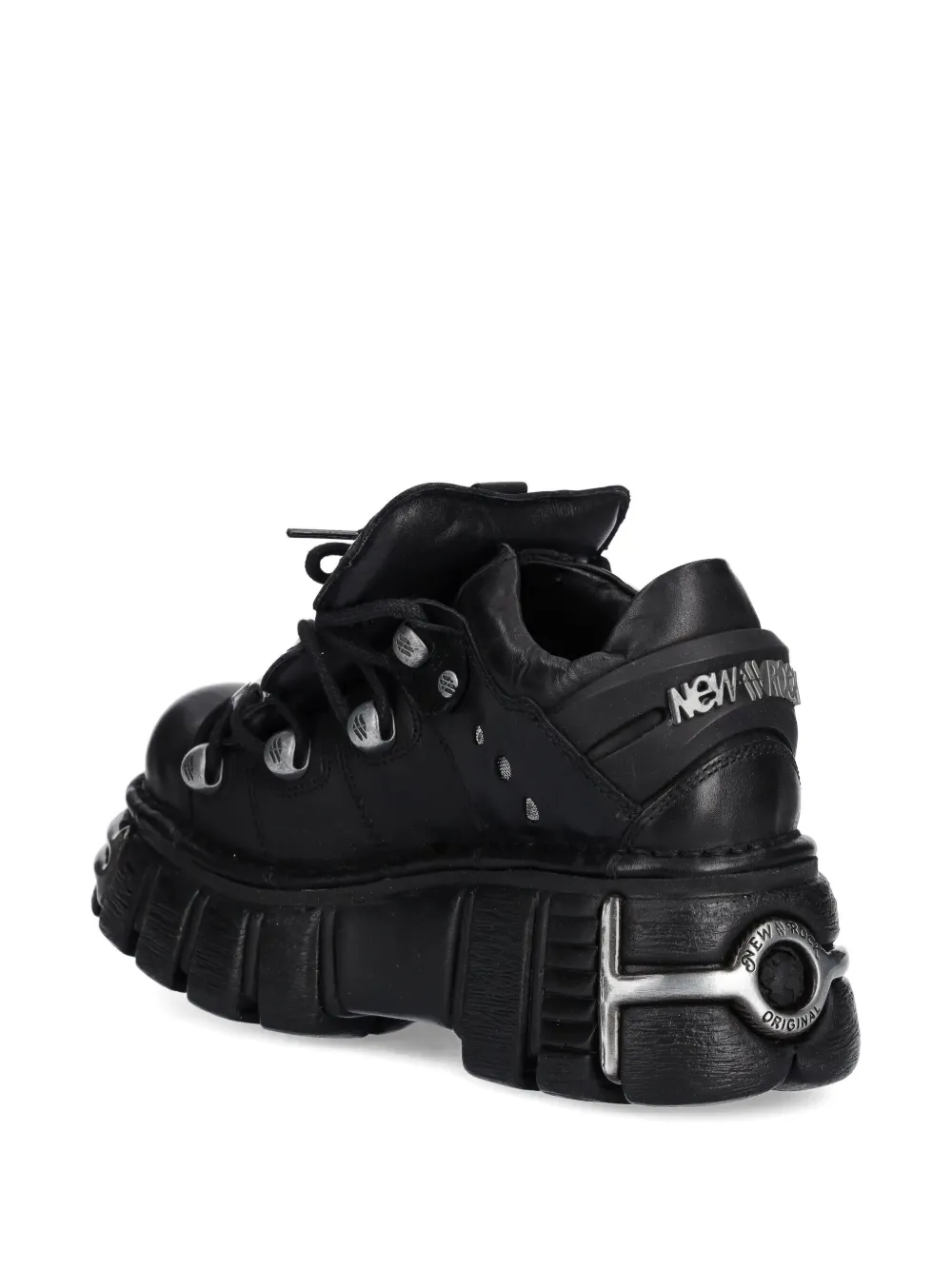 NEW ROCK M-120N-C26 lace-up platform trainers Black