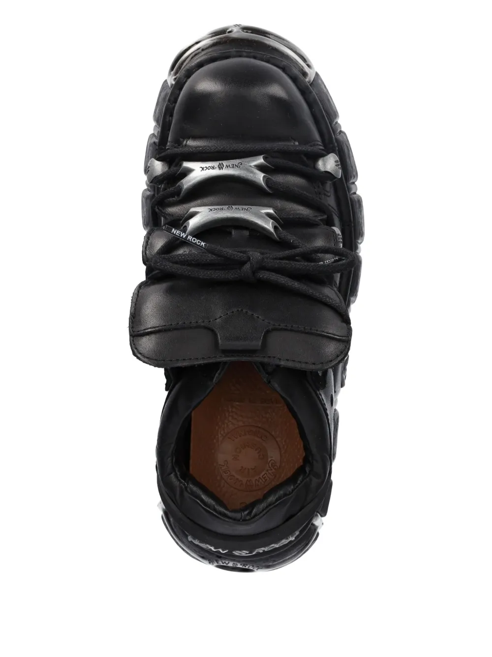 NEW ROCK M-120N-C26 lace-up platform trainers Black