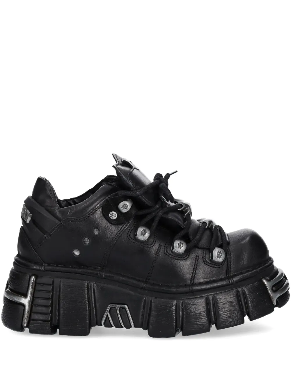 NEW ROCK M-120N-C26 lace-up platform trainers Black