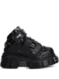NEW ROCK M-285-S1 strap detail platform boots - Black