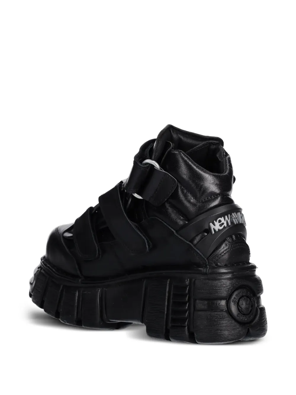 NEW ROCK M-285-S1 strap detail platform boots Black
