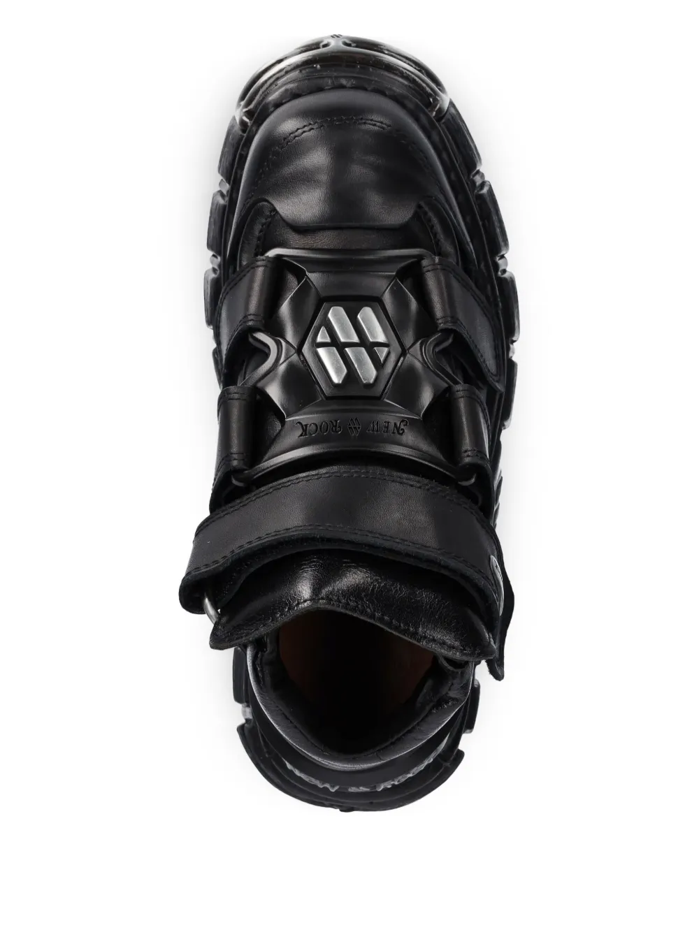 NEW ROCK M-285-S1 strap detail platform boots Black