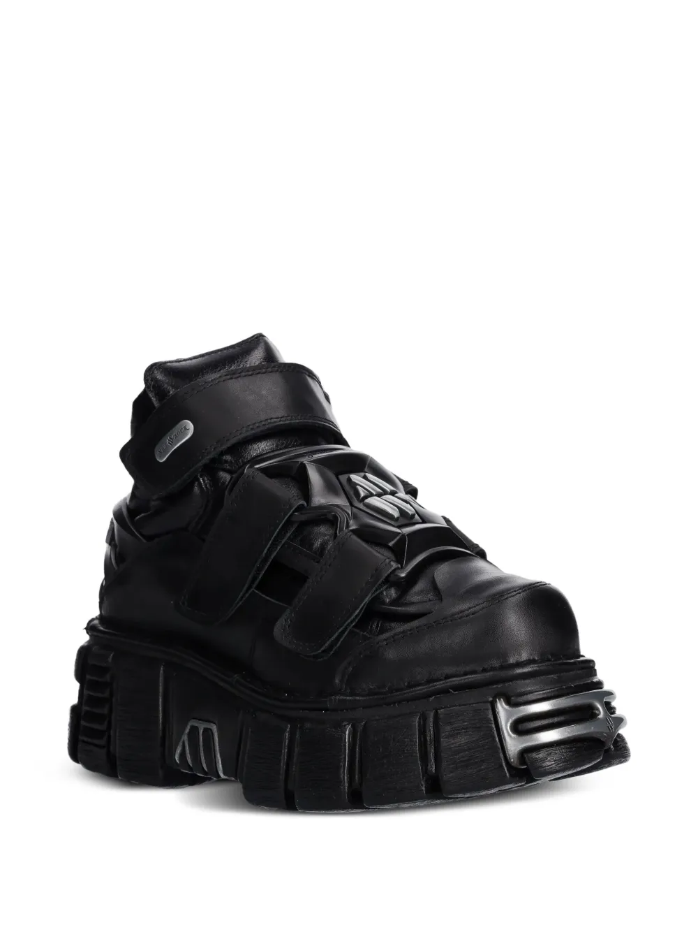 NEW ROCK M-285-S1 strap detail platform boots Black