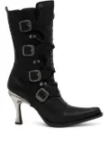 NEW ROCK 100mm lace-up buckle boots - Black