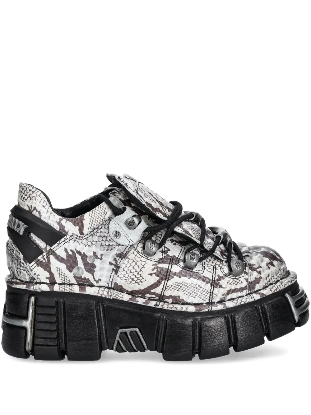 NEW ROCK snakeskin-effect platform sneakers White