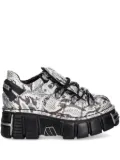 NEW ROCK snakeskin-effect platform sneakers - White