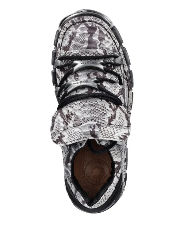 NEW ROCK snakeskin-effect Platform Sneakers | White | FARFETCH