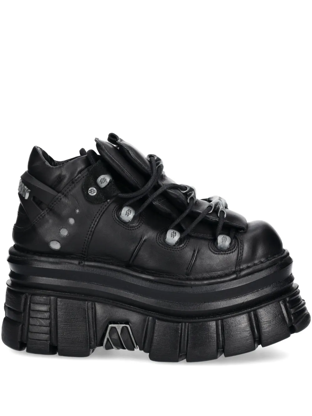 NEW ROCK platform lace-up trainers Black