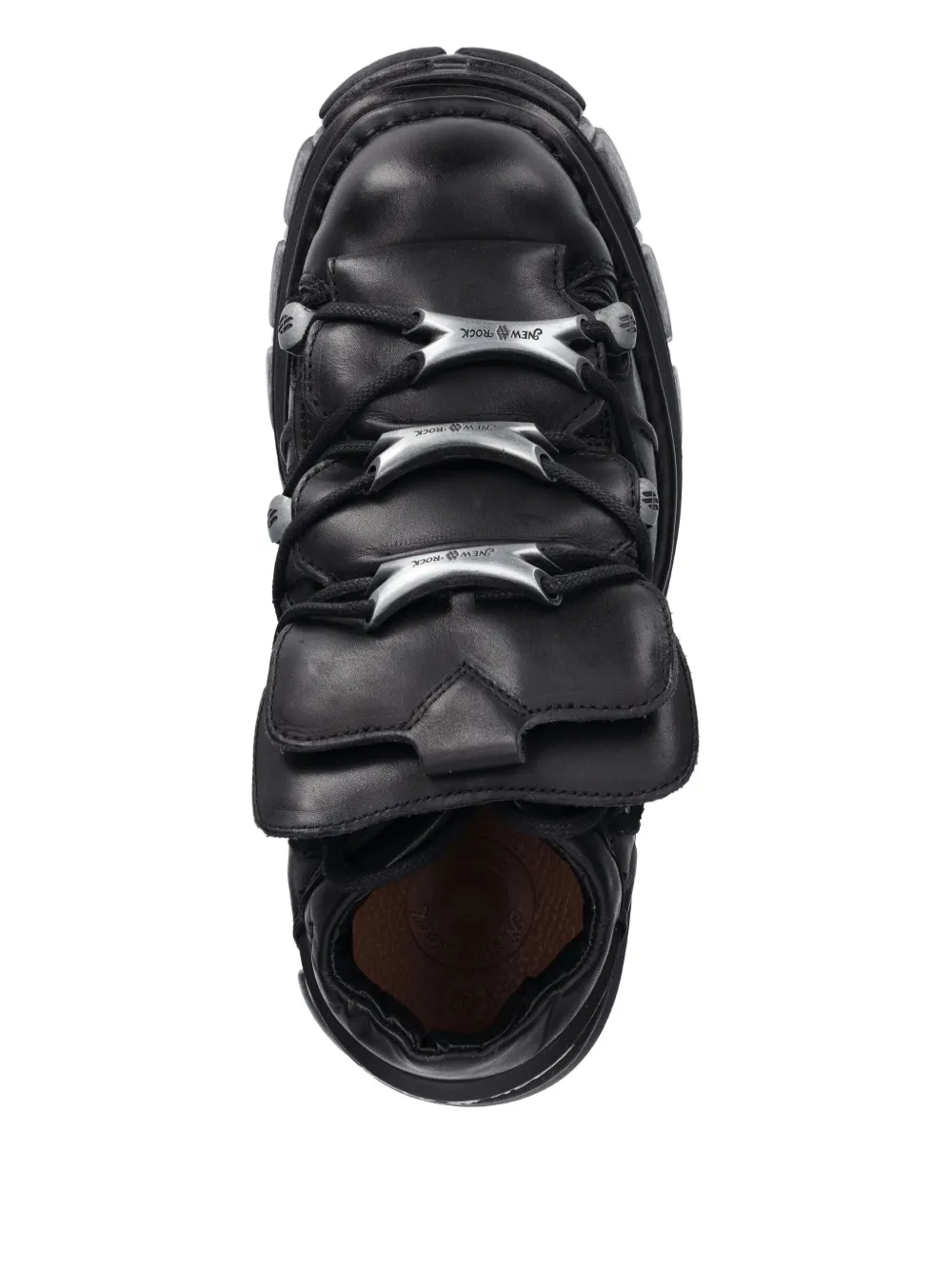 NEW ROCK platform lace-up trainers Black