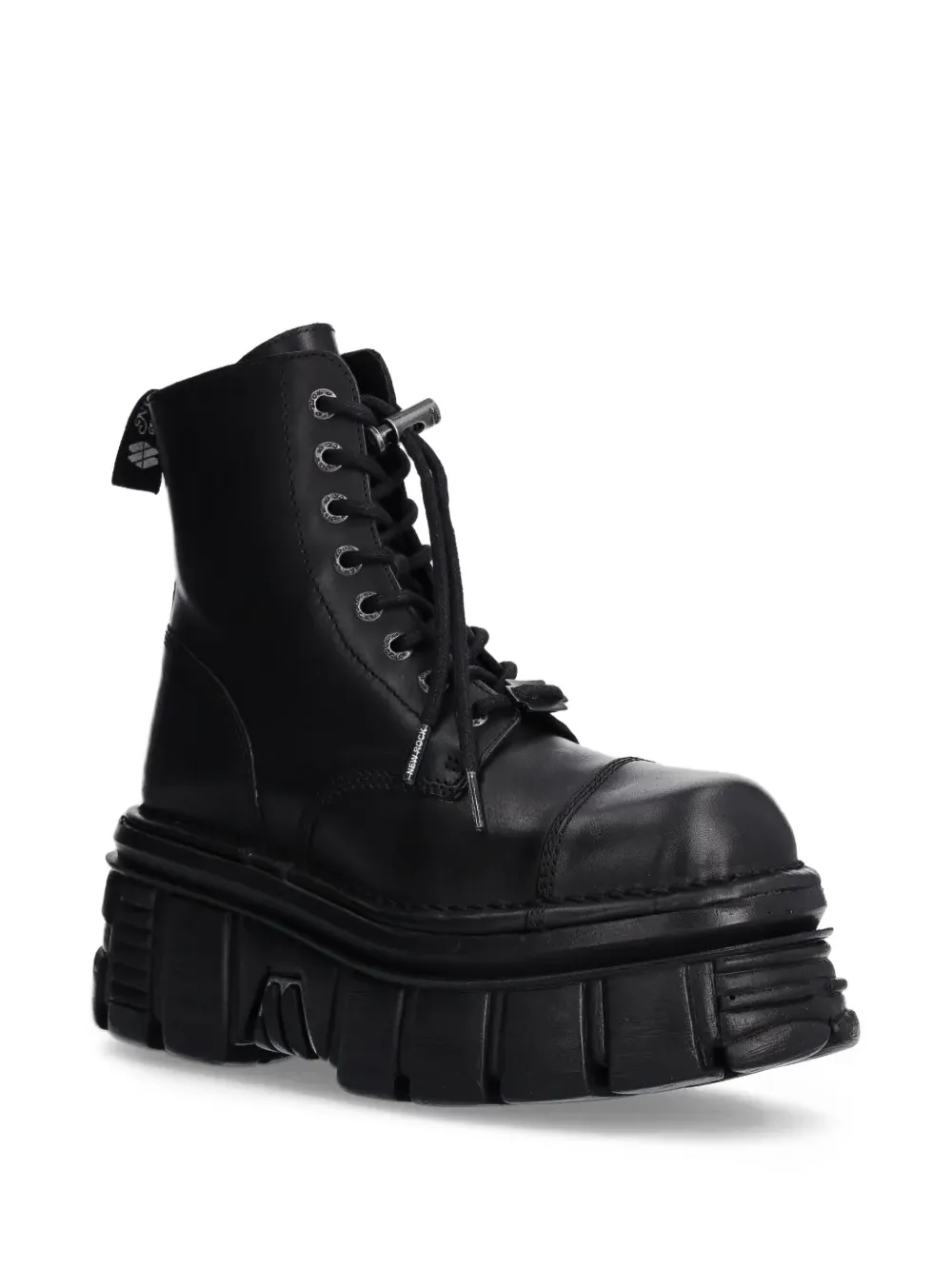 NEW ROCK 80mm lace-up platform boots Black