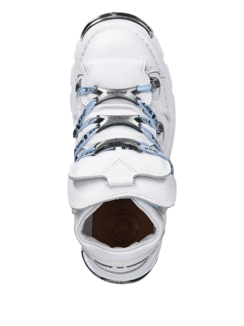 NEW ROCK branded-laces platform sneakers White