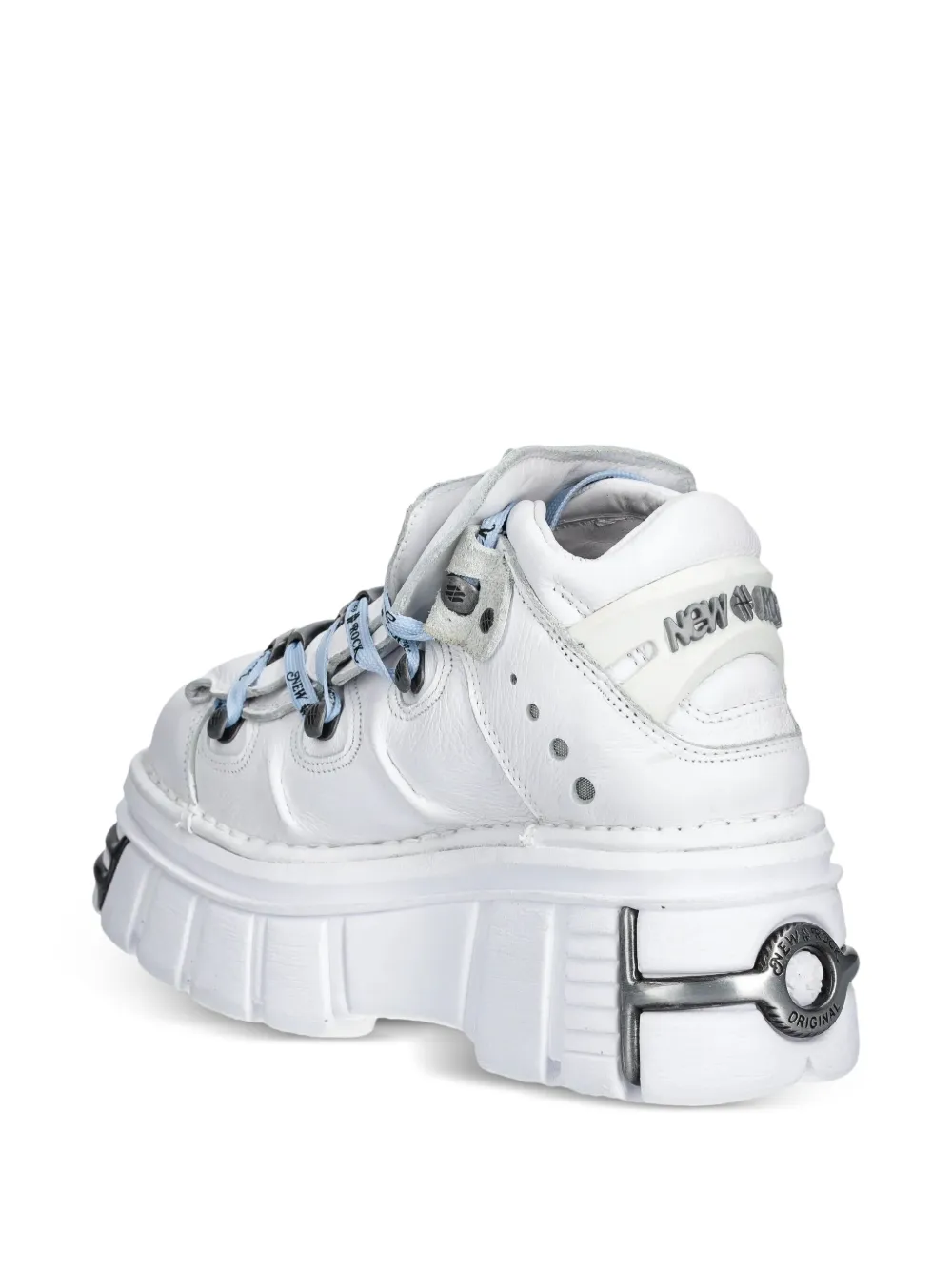 NEW ROCK branded-laces platform sneakers White
