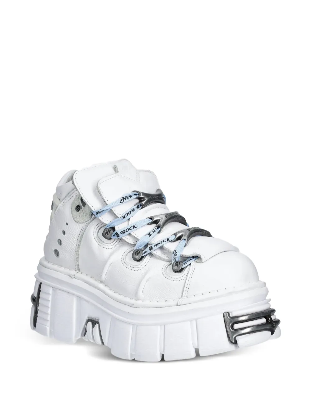 NEW ROCK branded-laces platform sneakers White