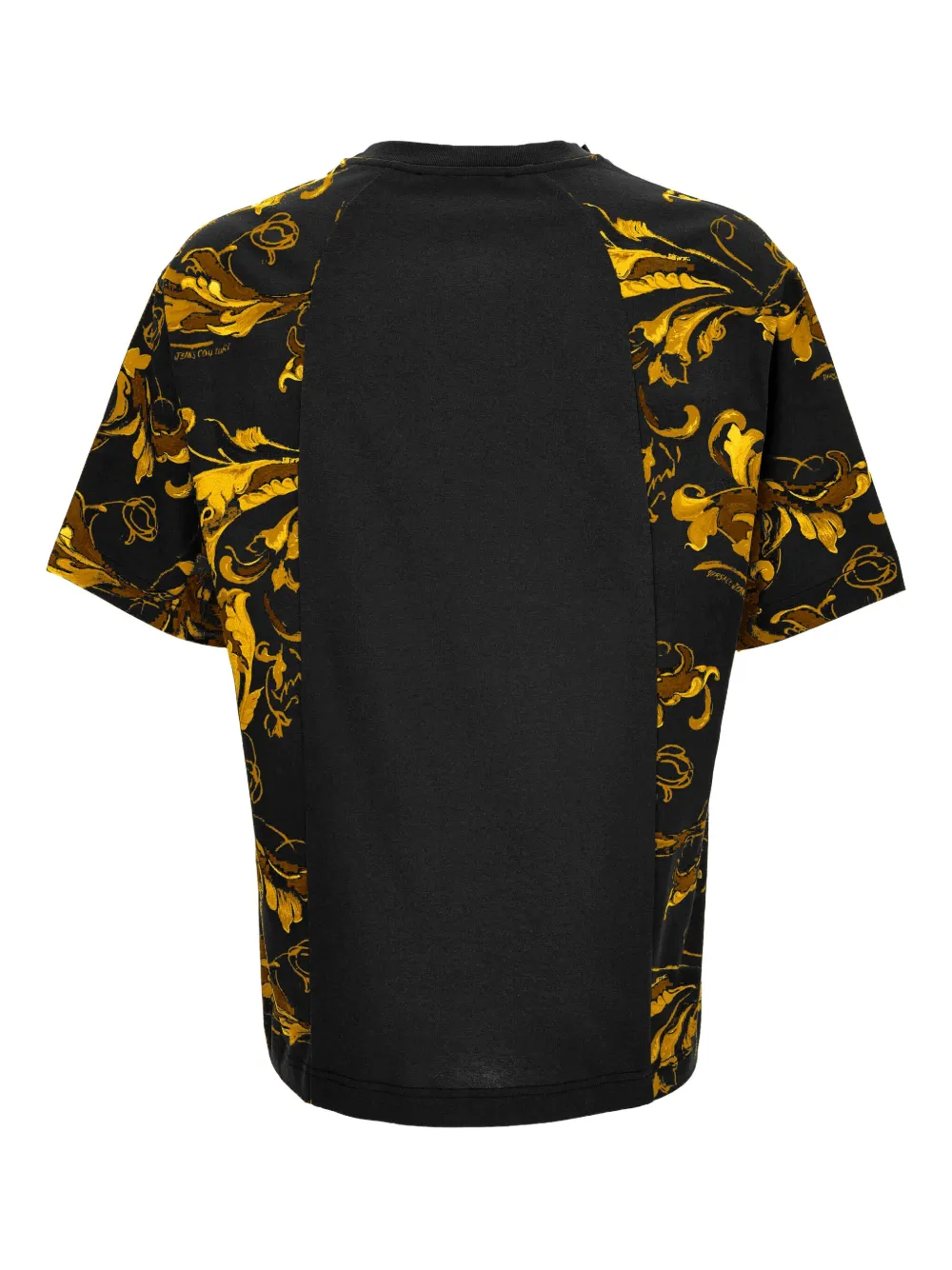 Versace Jeans Couture T-shirt met barokprint en vlakken Zwart