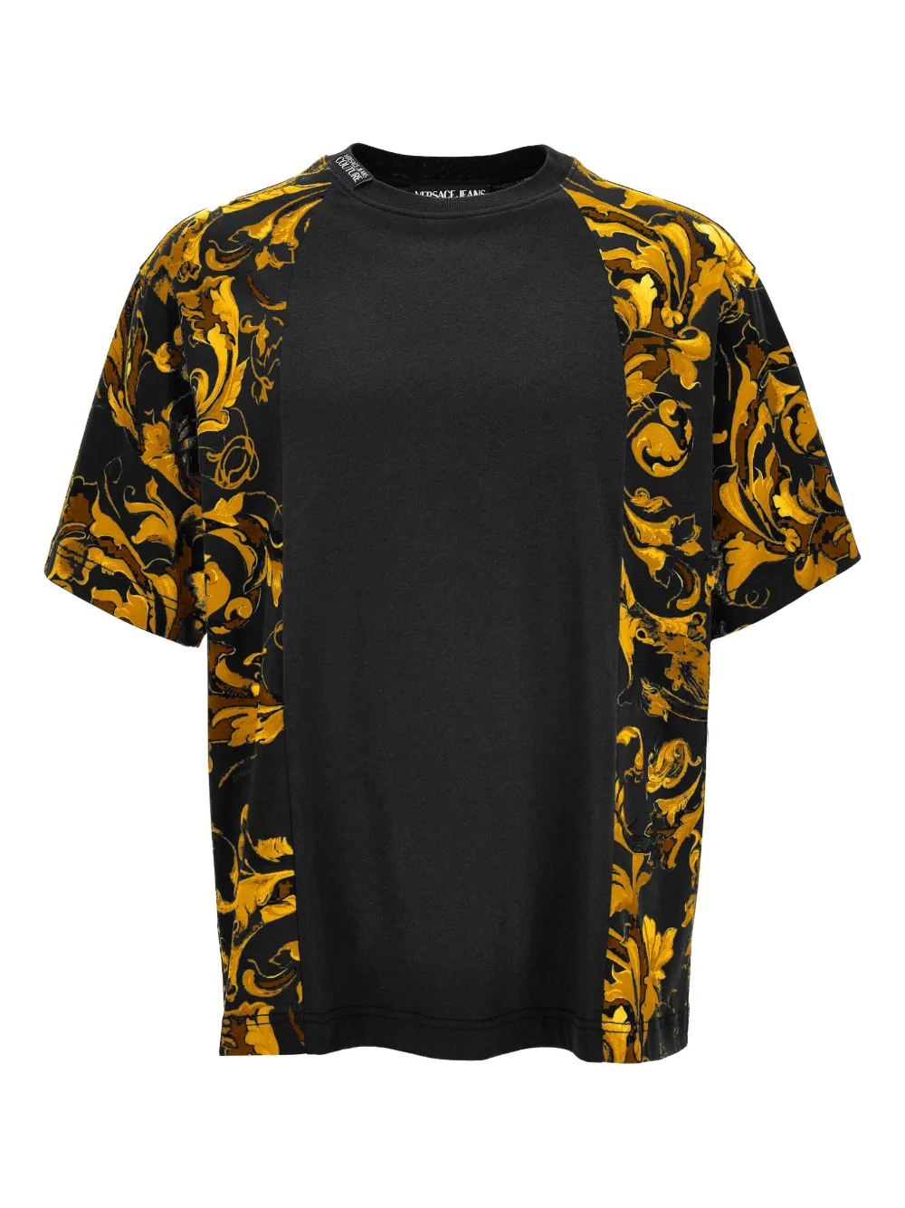 Versace Jeans Couture Barocco-print panelled T-shirt - ブラック Versace Jeans Couture Barocco-print panelled T-shirt - ブラック