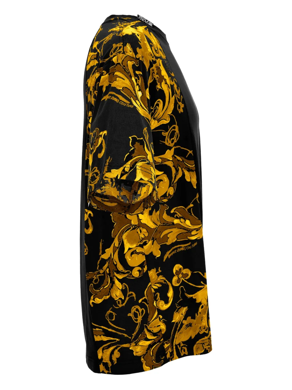 Versace Jeans Couture T-shirt met barokprint en vlakken Zwart