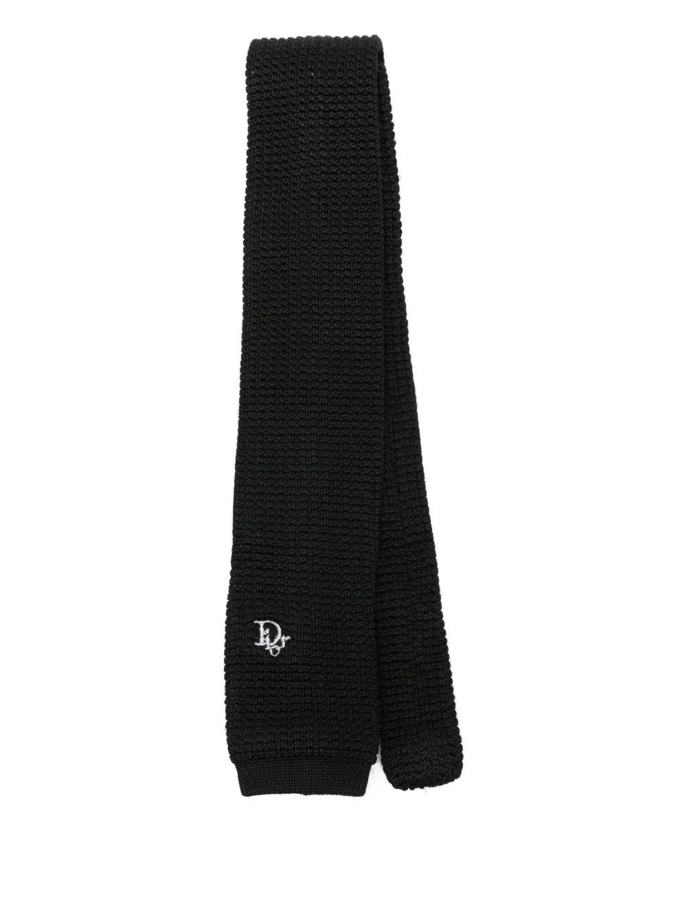 Christian Dior Pre-Owned 1980 knitted tie | Black | Image 1