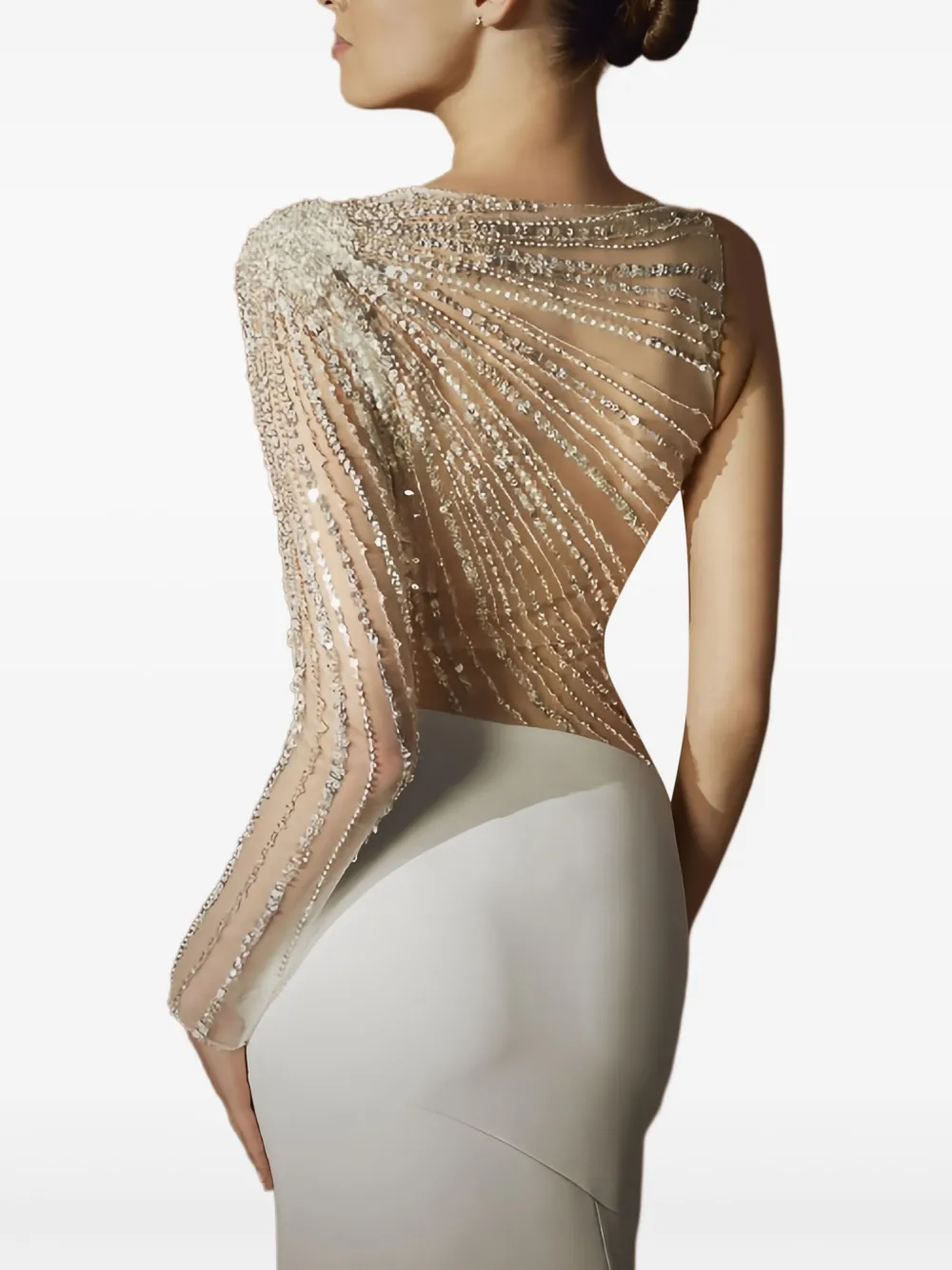 PRONOVIAS PARTY EDIT Eartha bead-embellished bridal dress - Wit