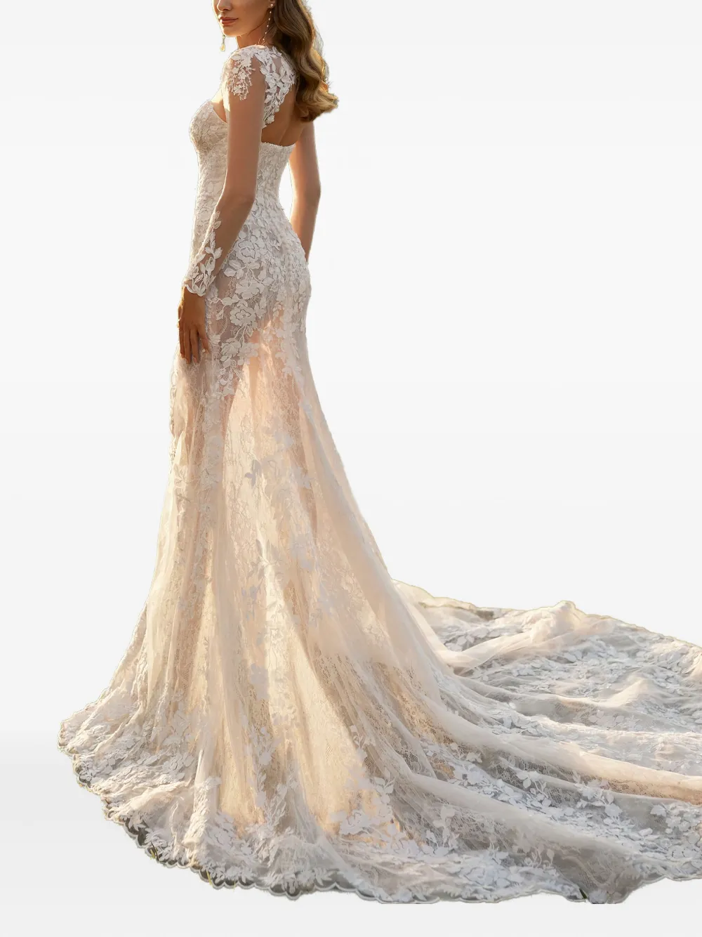 Rosa Clará Elvis floral-lace maxi dress - Wit
