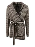 'S Max Mara belted grid-pattern cardigan - Neutrals