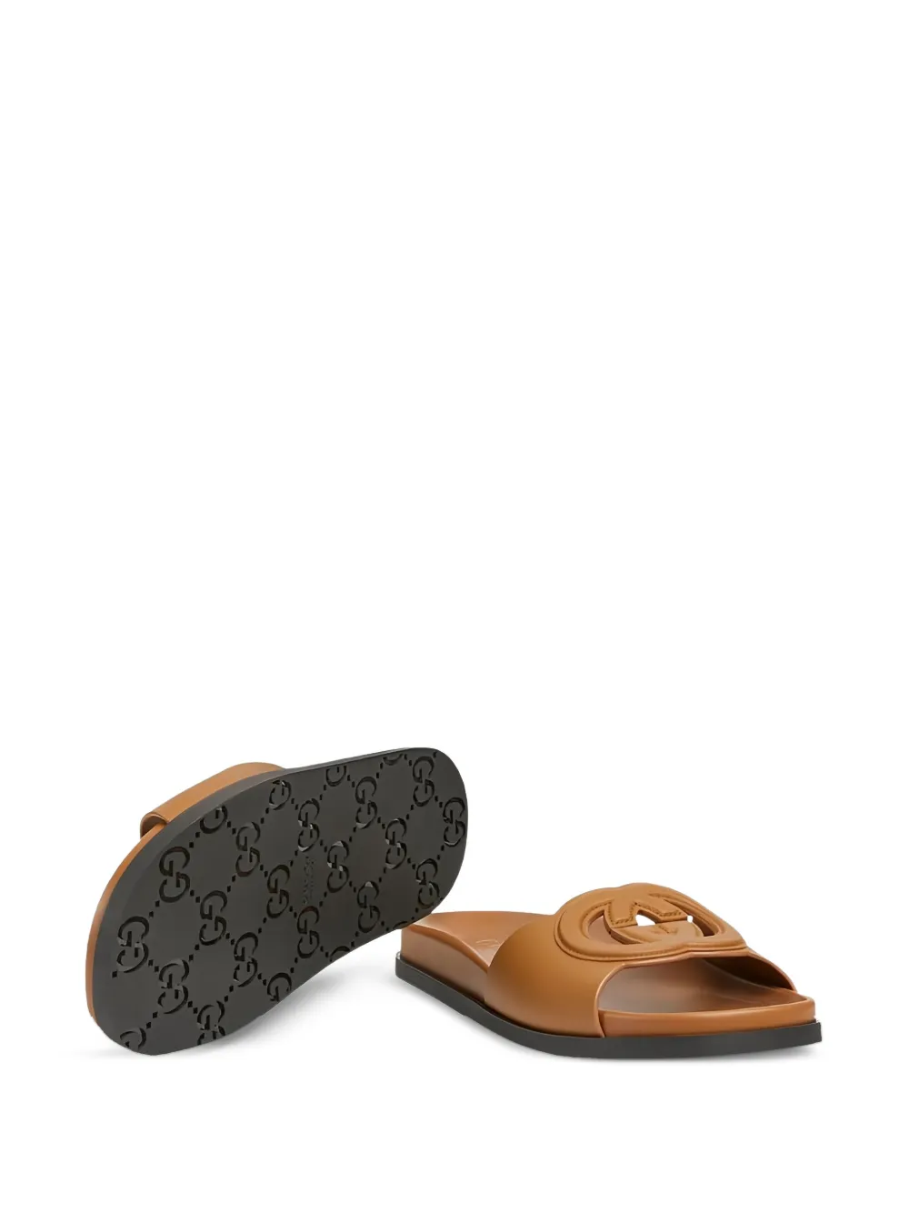 Gucci Interlocking G leather sandals Brown