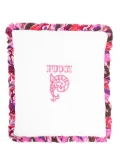 PUCCI Junior ruffled logo-print blanket - White
