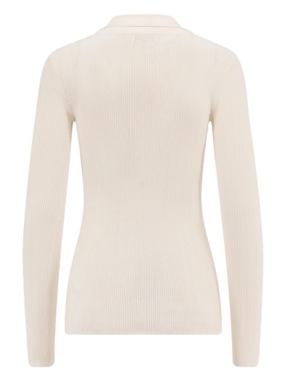 Elisabetta Franchi polo-neck chain-detail top Beige
