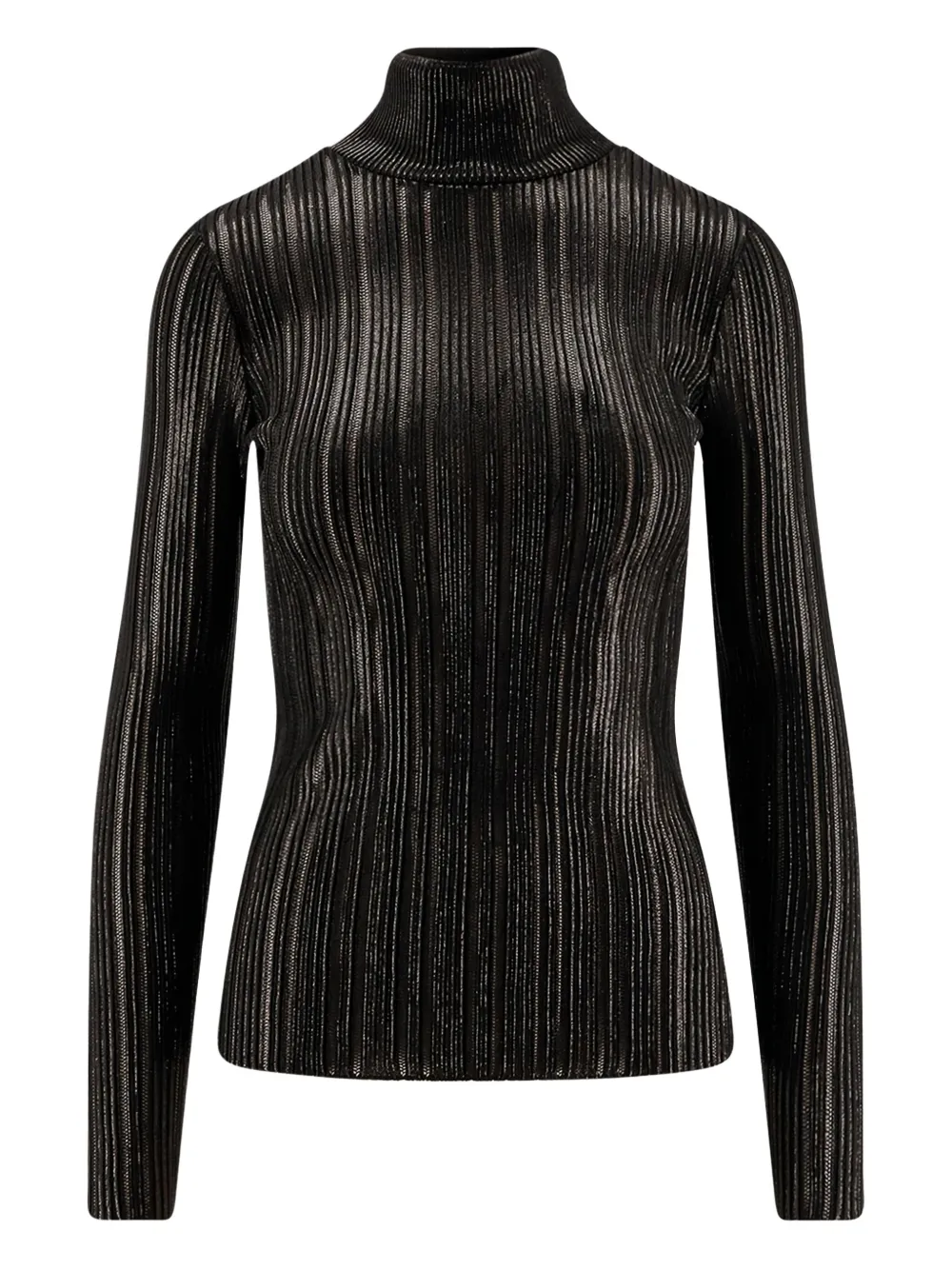 Elisabetta Franchi ribbed turtleneck top Zwart