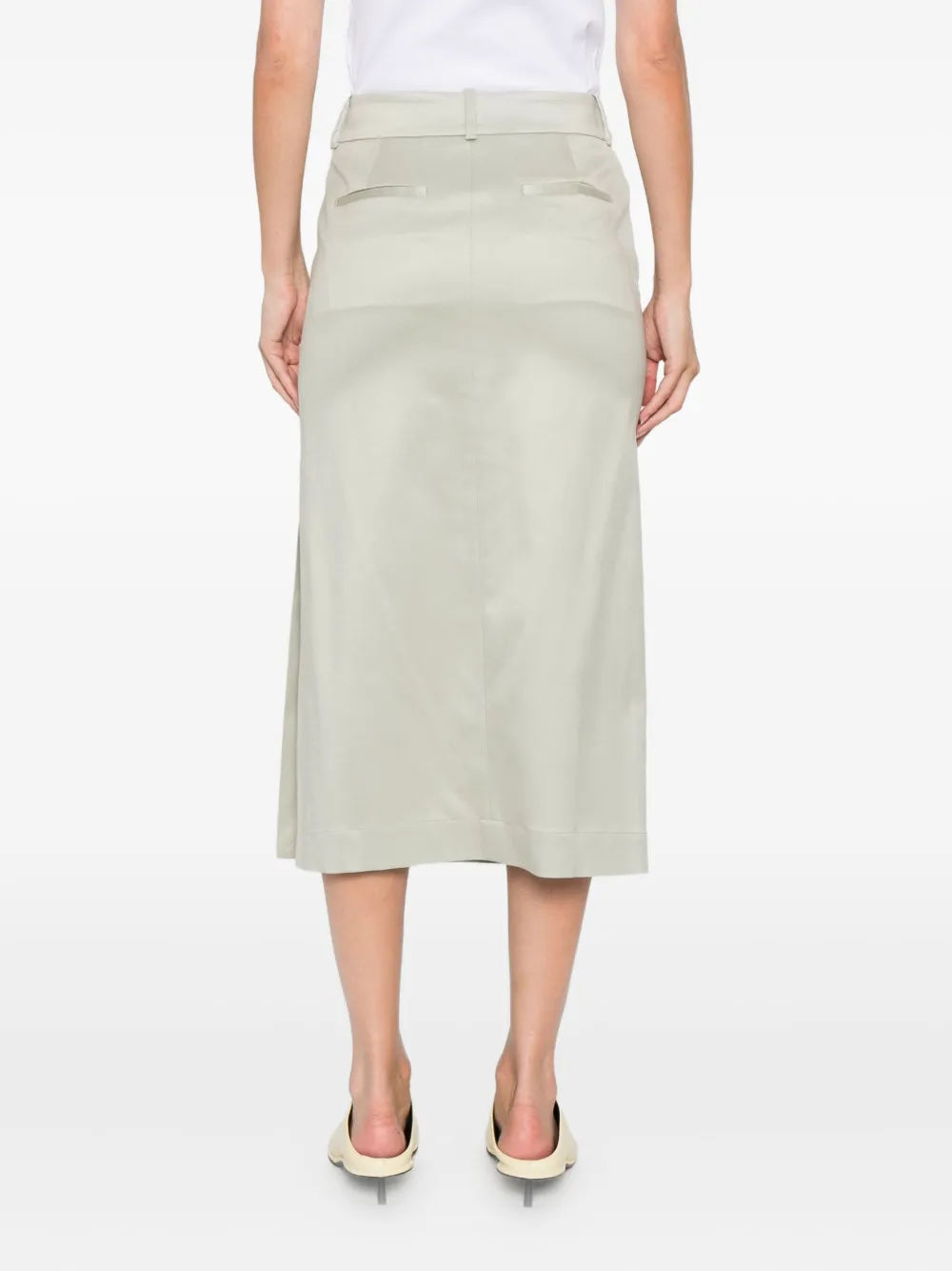 Peserico Side-slit Midi Pencil Skirt In Green