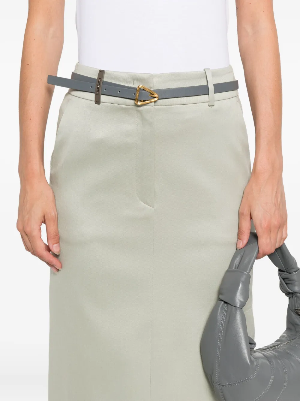 Peserico Side-slit Midi Pencil Skirt In Green