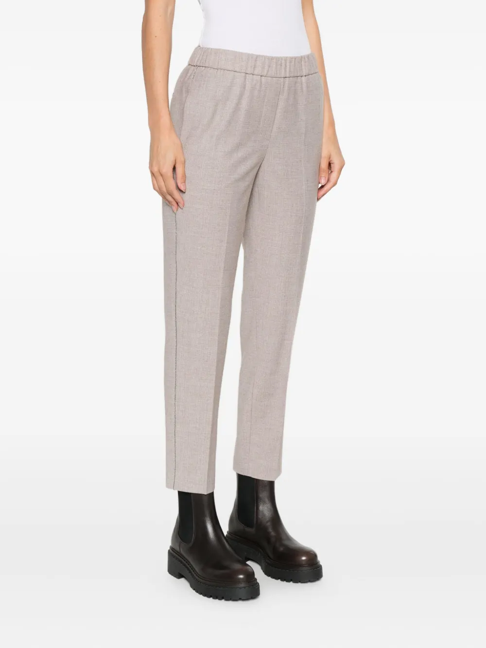Peserico elastic-waist trousers Beige