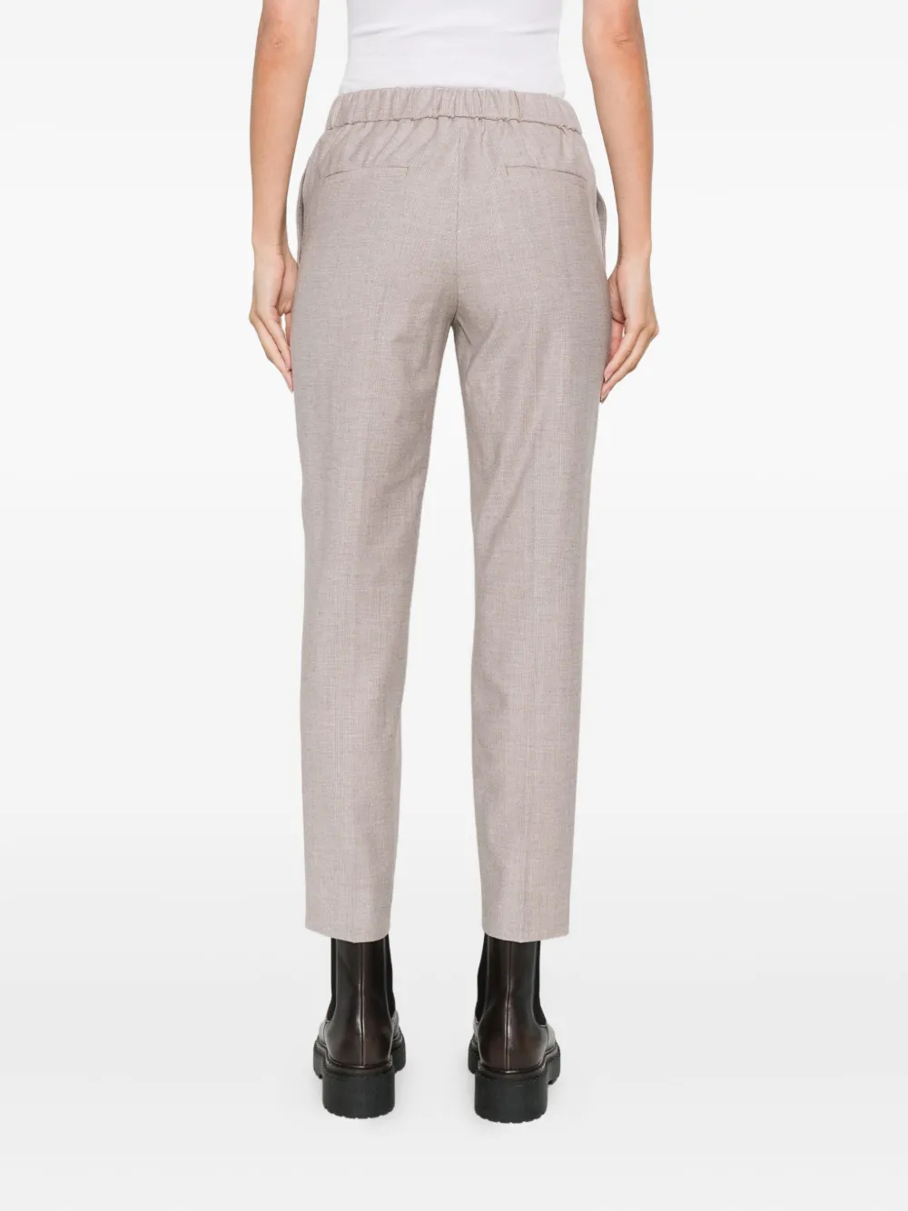 Peserico elastic-waist trousers Beige