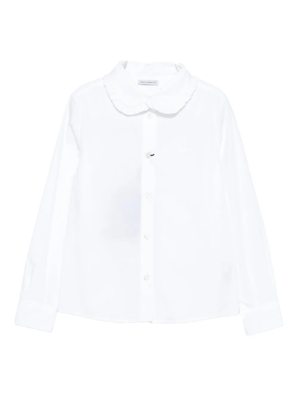 Dolce & Gabbana Kids Shirt met ruchekraag Wit