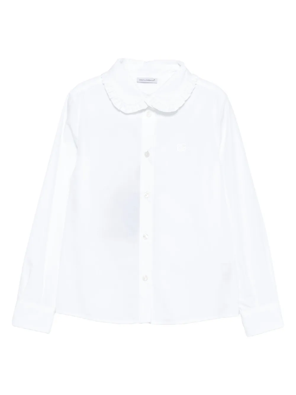 Dolce & Gabbana Kids Shirt met ruchekraag Wit