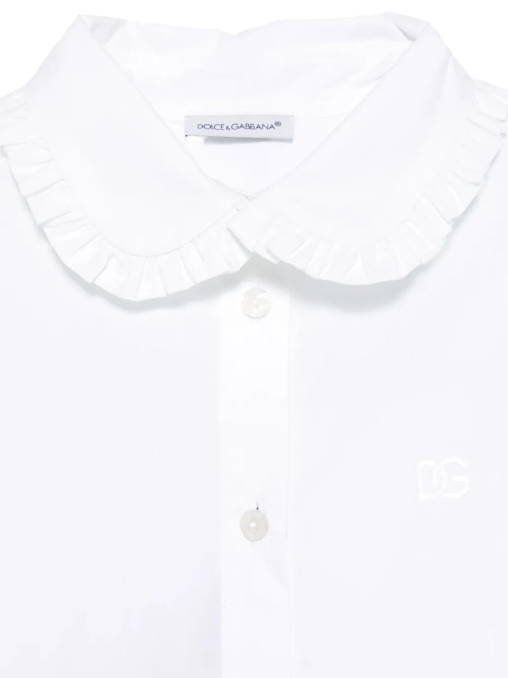 Dolce & Gabbana Kids Shirt met ruchekraag Wit