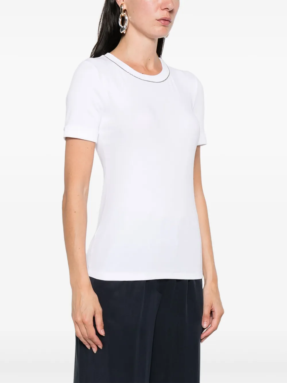 Peserico chain link-trim T-shirt Wit