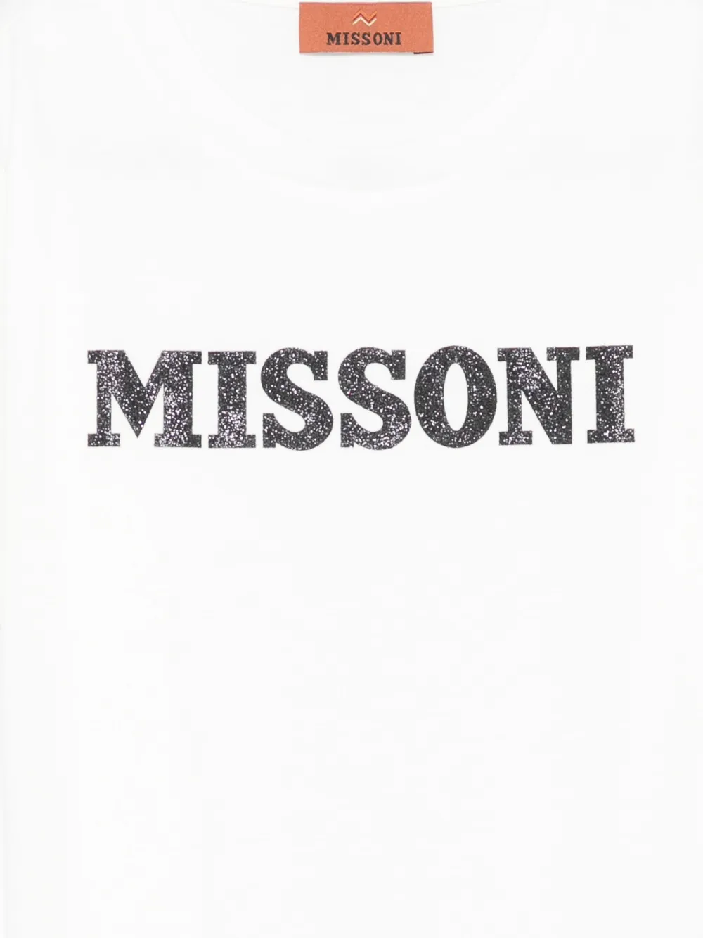 Missoni Kids glitter-logo t-shirt Wit