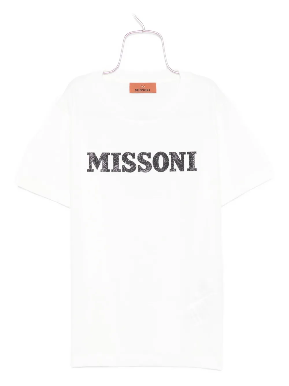 Missoni Kids' Glitter-logo T-shirt In White