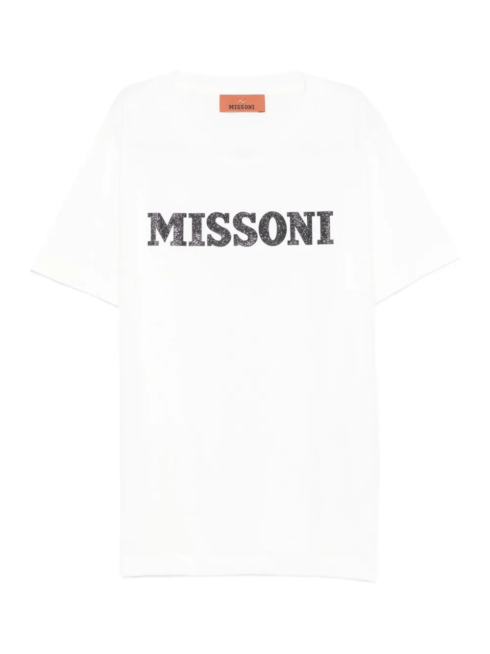 Missoni Kids glitter-logo t-shirt Wit