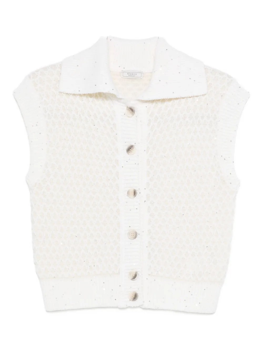 Peserico embellished buttoned vest Beige